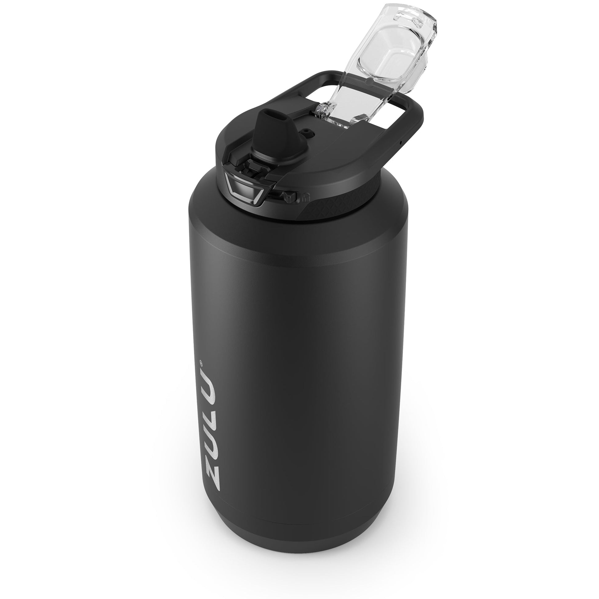 goals-stainless-steel-half-gallon-water-bottle-with-straw-s8 ZuluGoals64ozSSJug_Straw_AngleLidOpen_Keytography_Black.jpg